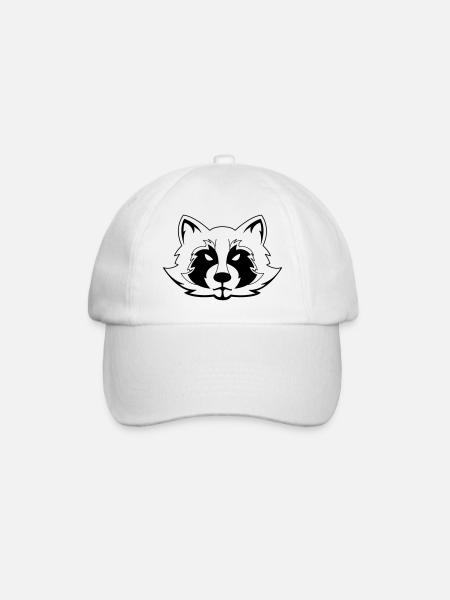 Waschbär - Baseballkappe - Weiß/Weiß