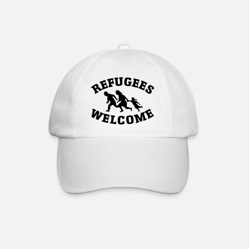 Refugees Welcome - Baseballkappe - Weiß/Weiß