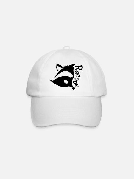 Raccon, Waschbär - Baseballkappe - Weiß/Weiß