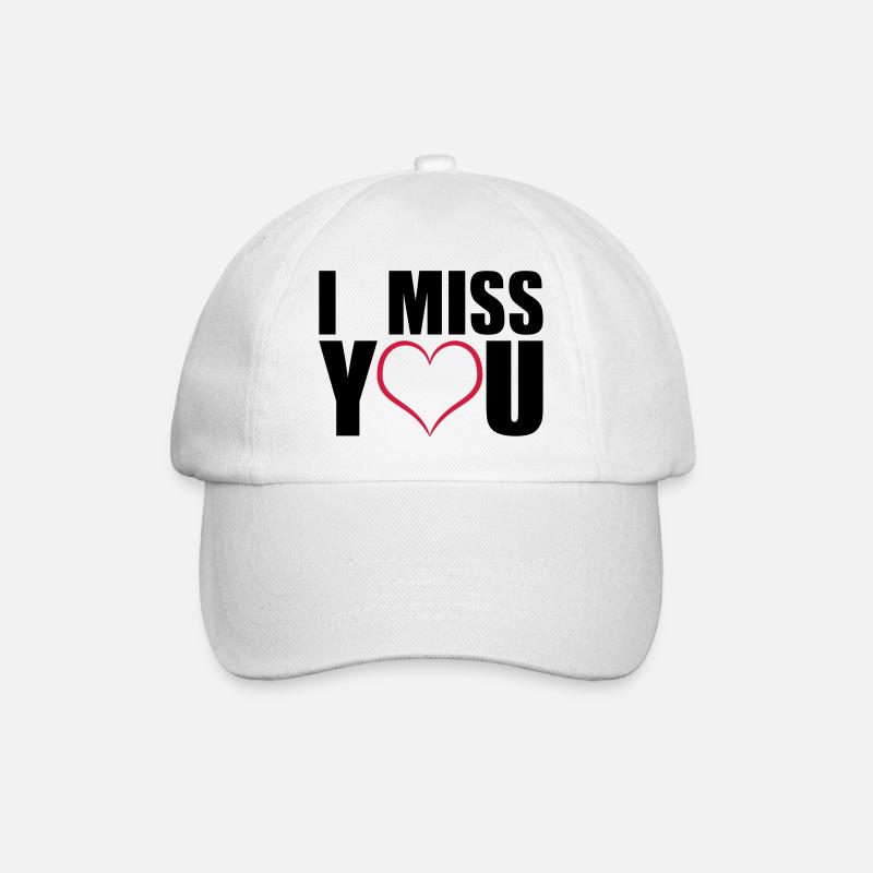 I miss you geschenk - Baseballkappe - Weiß/Weiß