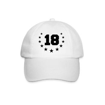 Number 18 Design - Baseballkappe - Weiß/Weiß - Vorne