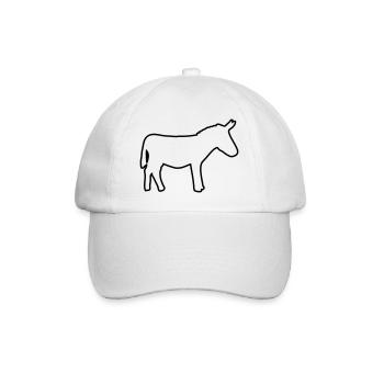 Donkey Logo Drawing - Baseball Cap - white/white - Front