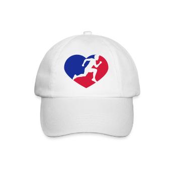 forme design logo amour j'aime coeur sport course - Casquette classique - blanc/blanc - Devant