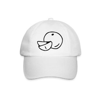 Mandarine Emoji Obst Sticker Skizze schwarz - Baseballkappe - Weiß/Weiß - Vorne