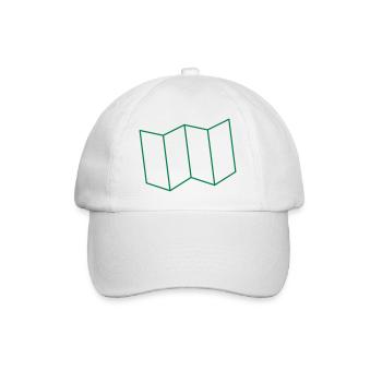 folded map outline folds - Baseball Cap - white/white - Front