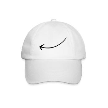 Arrow drawing sketch black - Baseball Cap - white/white - Front