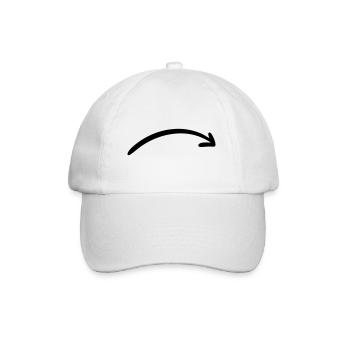 Arrow drawing sketch black - Baseball Cap - white/white - Front