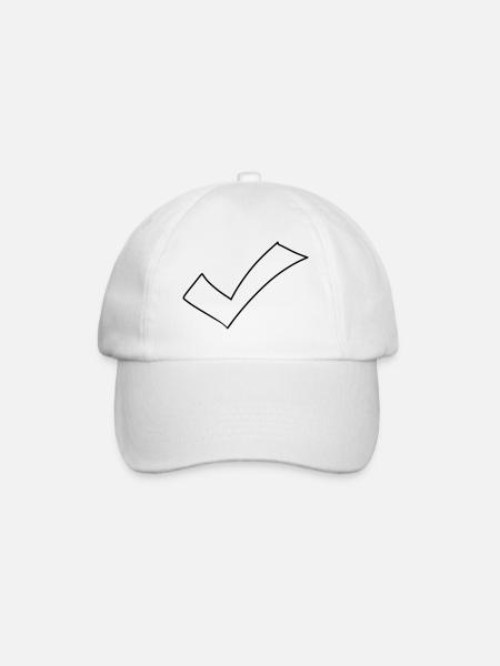 Hook Emoji Sketch Drawing - Baseball Cap - white/white