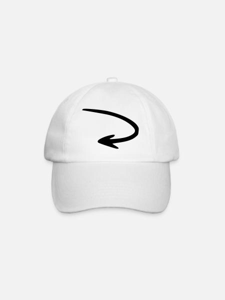 Arrow drawing sketch black - Baseball Cap - white/white
