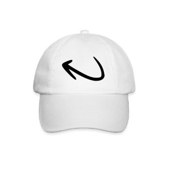 Arrow drawing sketch black - Baseball Cap - white/white - Front