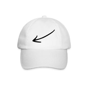 Arrow drawing sketch black - Baseball Cap - white/white - Front