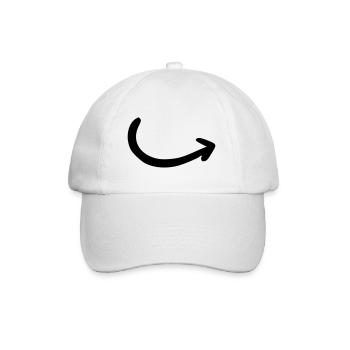 Arrow drawing sketch black - Baseball Cap - white/white - Front