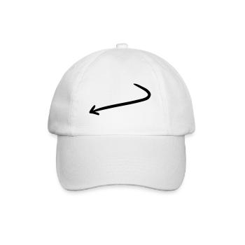 Arrow drawing sketch black - Baseball Cap - white/white - Front