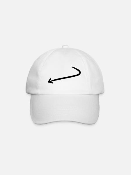 Arrow drawing sketch black - Baseball Cap - white/white