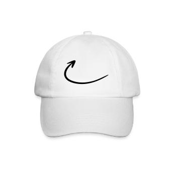 Arrow drawing sketch black - Baseball Cap - white/white - Front