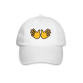 Emoji Hand offen Skizze Farbe - Baseballkappe - Weiß/Weiß - Vorne
