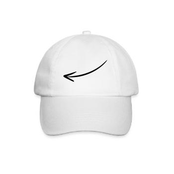 Arrow drawing sketch black - Baseball Cap - white/white - Front