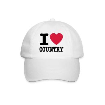 i love country / i heart country - Baseball Cap - white/white - Front