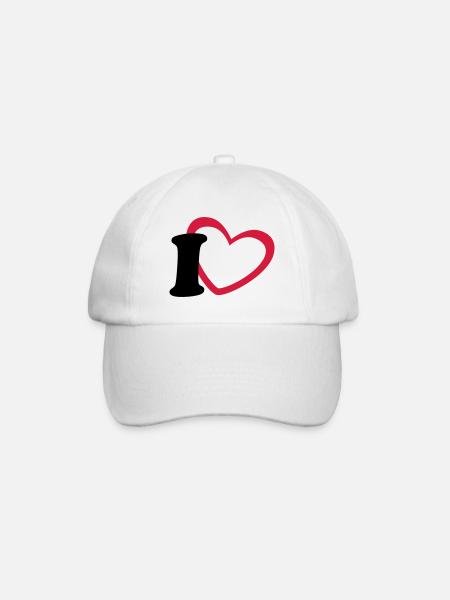 i love - Baseballkappe - Weiß/Weiß