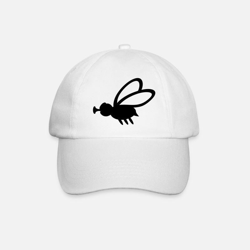 Stubenfliege / house fly (mini, 1c) - Baseballkappe - Weiß/Weiß