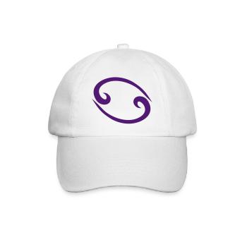 Cancer 2 glyph Signs of the Zodiac symbol - Baseball Cap - white/white - Front