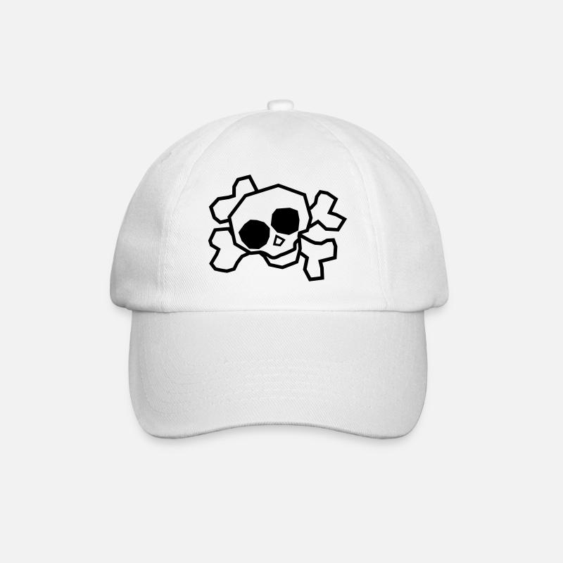 skull Schädel Totenkopf - Baseballkappe - Weiß/Weiß