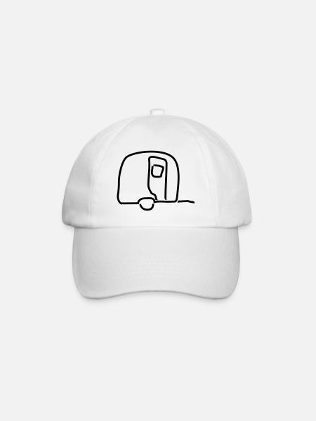 Wohnwagen Umriss 1 - Baseballkappe - Weiß/Weiß