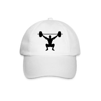zeichnung vektor gewichtheben sport gewichtheber - Baseballkappe - Weiß/Weiß - Vorne