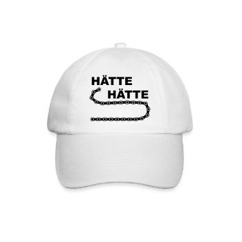 Hätte hätte Fahrradkette (D00109) - Baseballkappe - Weiß/Weiß - Vorne