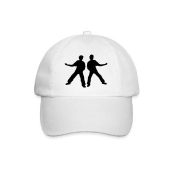 2 friends playing air guitar - Baseball Cap - white/white - Front