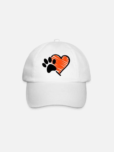 pfote herz - Baseballkappe - Weiß/Weiß