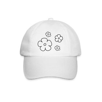 Blumen - Baseballkappe - Weiß/Weiß - Vorne