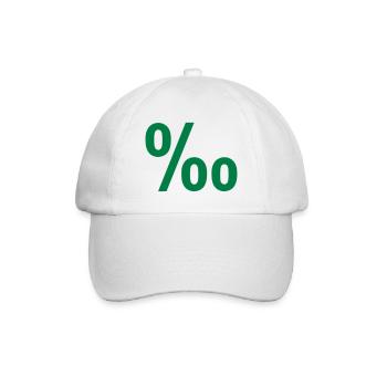 Promille Alkohol - Baseballkappe - Weiß/Weiß - Vorne