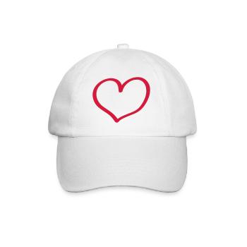 herz - Baseballkappe - Weiß/Weiß - Vorne