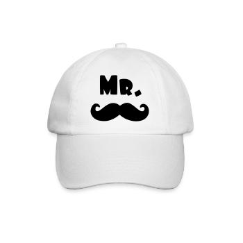 mr moustache - Casquette classique - blanc/blanc - Devant
