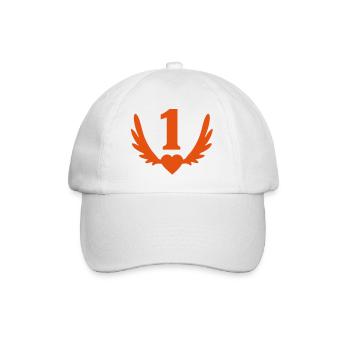 1 Number heart wings - Baseball Cap - white/white - Front