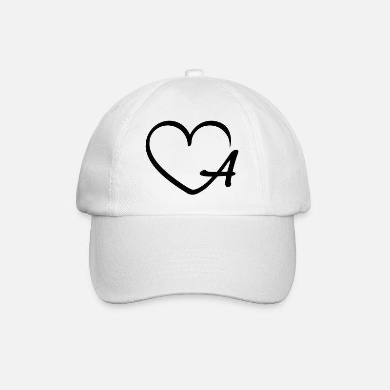 Love letter A - Baseball Cap - white/white