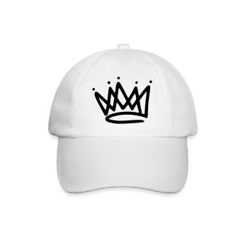 Emoji couronne couronnes croquis noir - Casquette classique - blanc/blanc - Devant