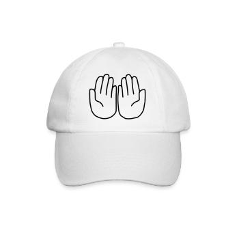 Emoji Hand bitten Skizze schwarz - Baseballkappe - Weiß/Weiß - Vorne