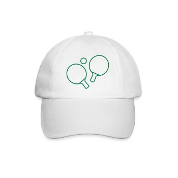 battes de tennis de table et balle de tennis de table - Casquette classique - blanc/blanc - Devant