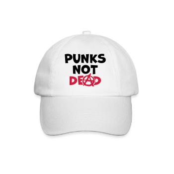 Quote punks not dead - Baseball Cap - white/white - Front