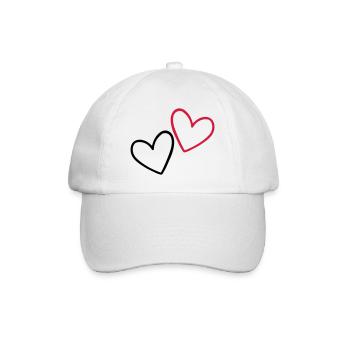 Cœurs Amour - Casquette classique - blanc/blanc - Devant