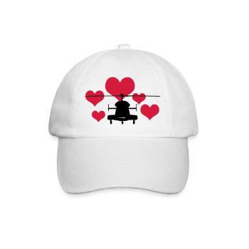 Heli with 5 hearts - Baseball Cap - white/white - Front