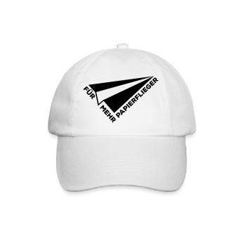 Papierflieger Flugzeug basteln - Baseballkappe - Weiß/Weiß - Vorne