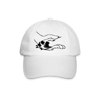 Hund in Hand - Baseballkappe - Weiß/Weiß - Vorne