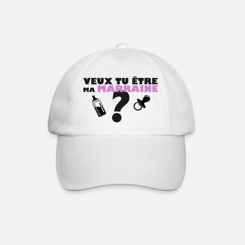 veut tu etre ma marraine - Casquette classique - blanc/blanc