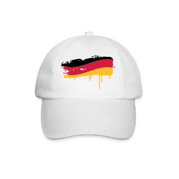 Germany flag painted with a brush stroke - Baseball Cap - white/white - Front