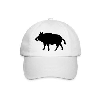 Wildschwein Schwein Tier sau eber wild wald tier - Baseballkappe - Weiß/Weiß - Vorne