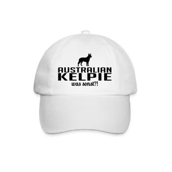 AUSTRALIAN KELPIE was sonst Hundespruch Wilsigns - Baseballkappe - Weiß/Weiß - Vorne