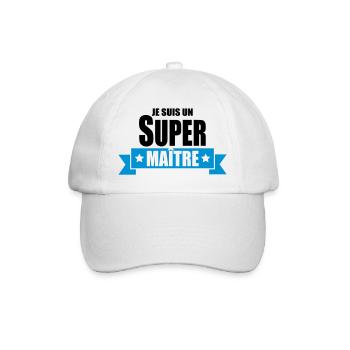 je suis un super maître - Casquette classique - blanc/blanc - Devant